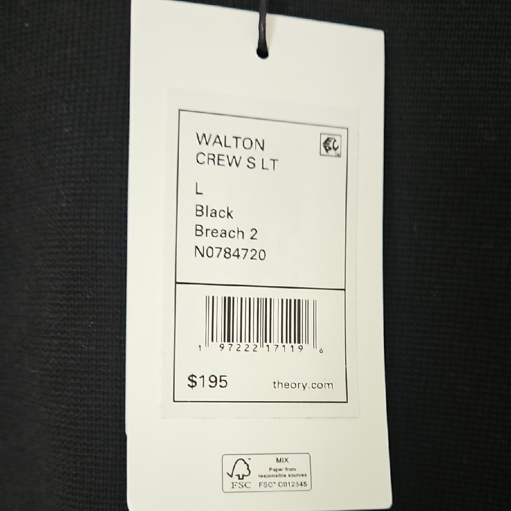 Theory Black Crewneck Sweater - Picture 3 of 9